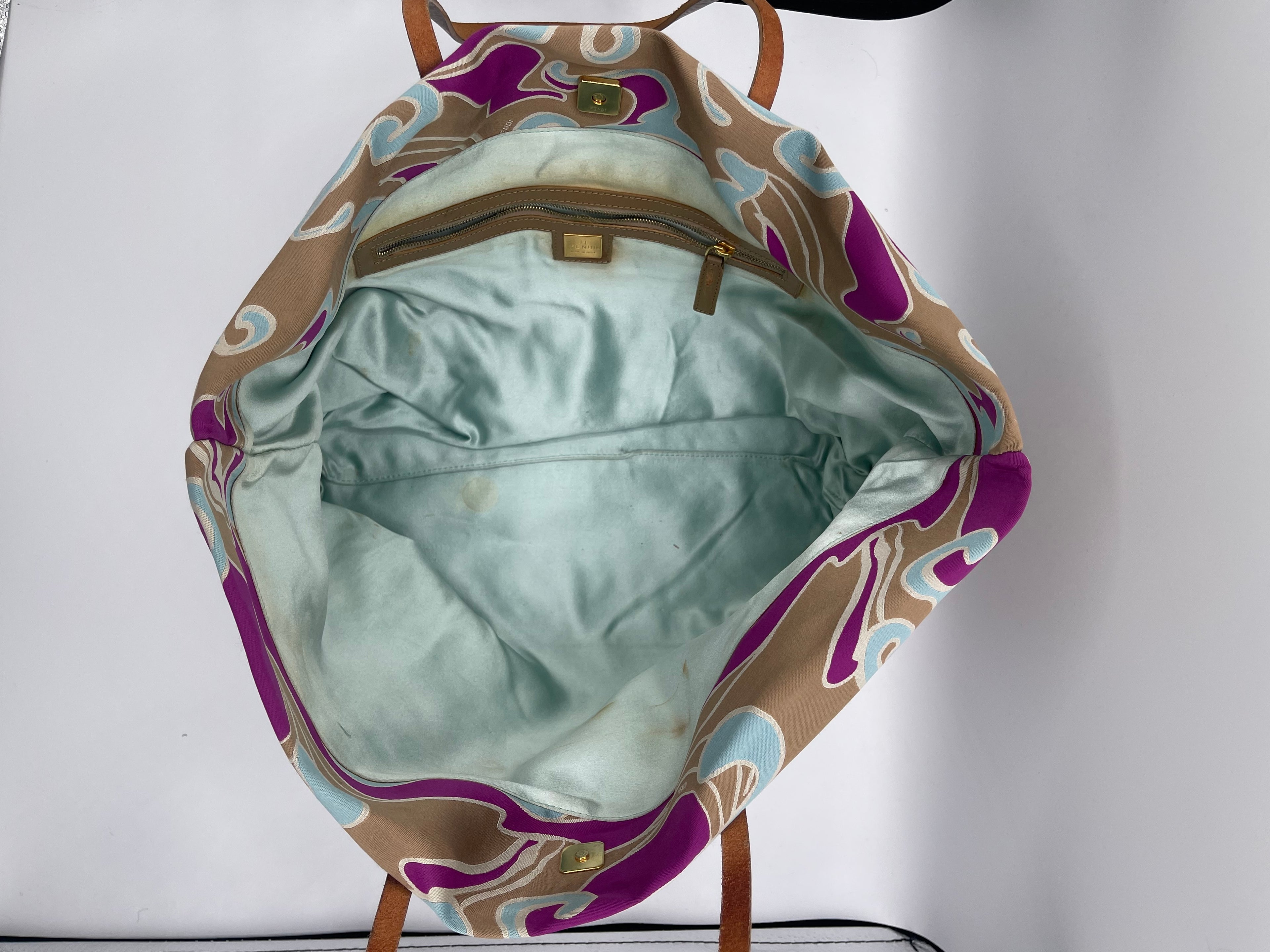 Fendi Psychedelic Swirl Satin Tote