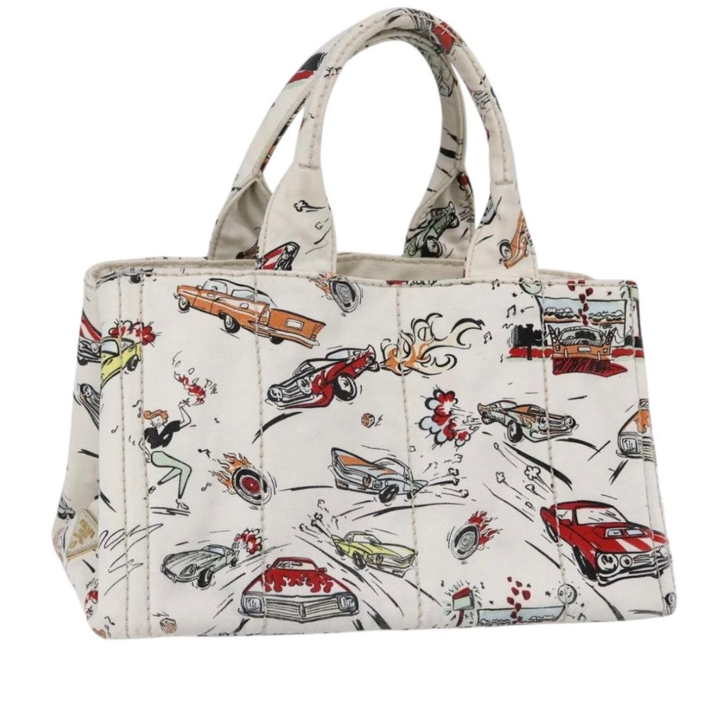 Prada 2012 Hot Rod Classic Car Canapa Canvas Bag