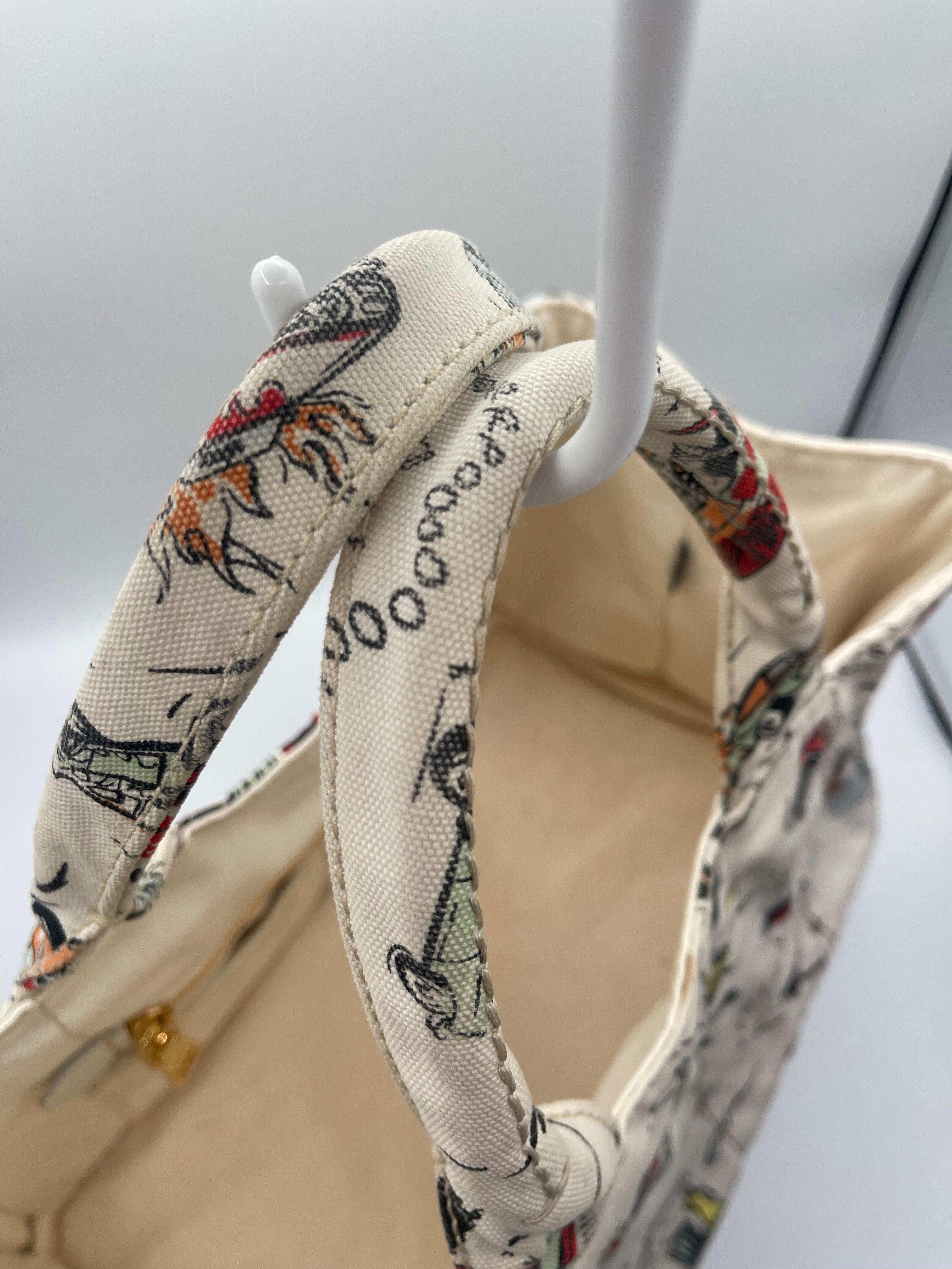 Prada 2012 Hot Rod Classic Car Canapa Canvas Bag