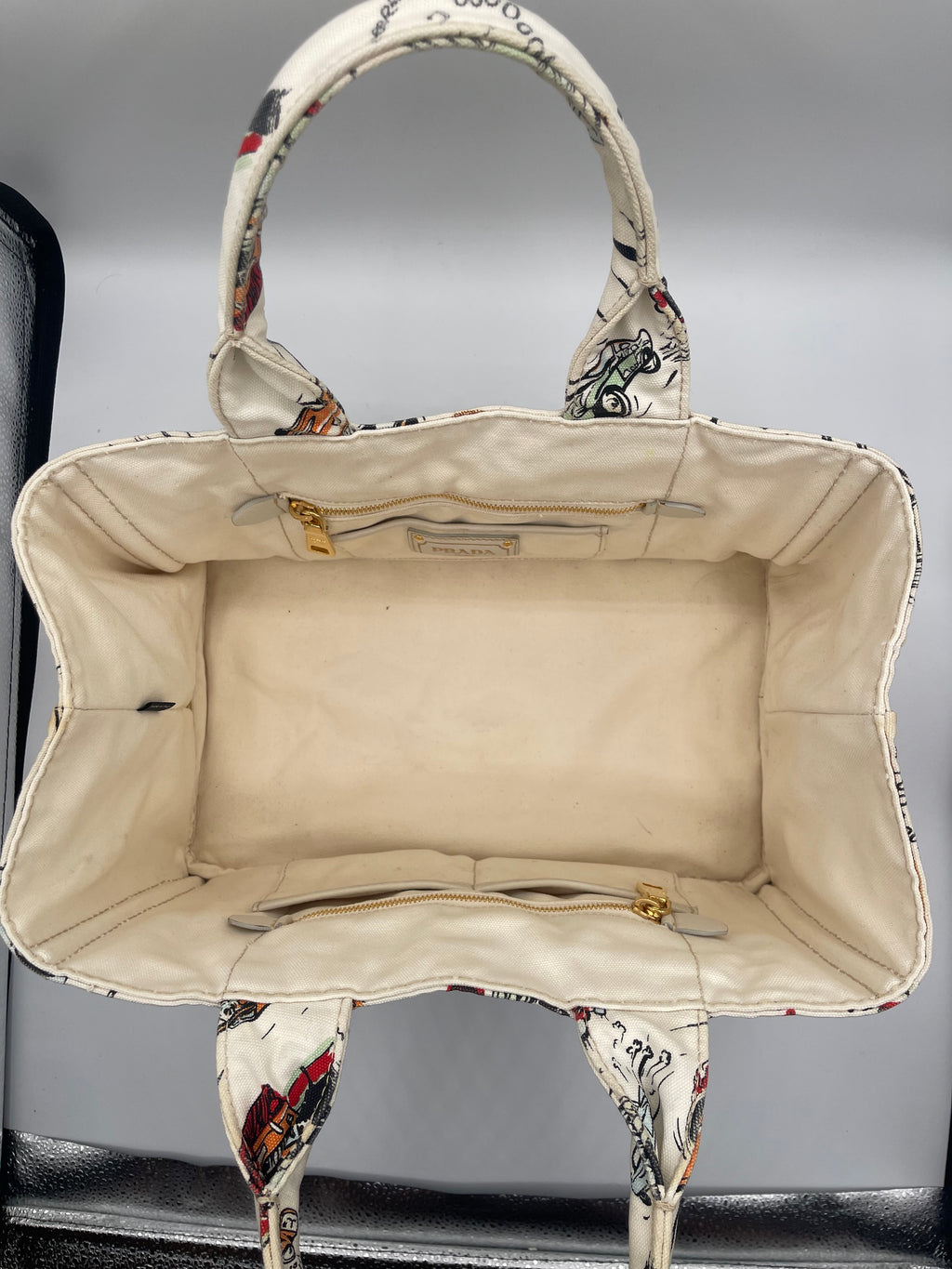 Prada 2012 Hot Rod Classic Car Canapa Canvas Bag