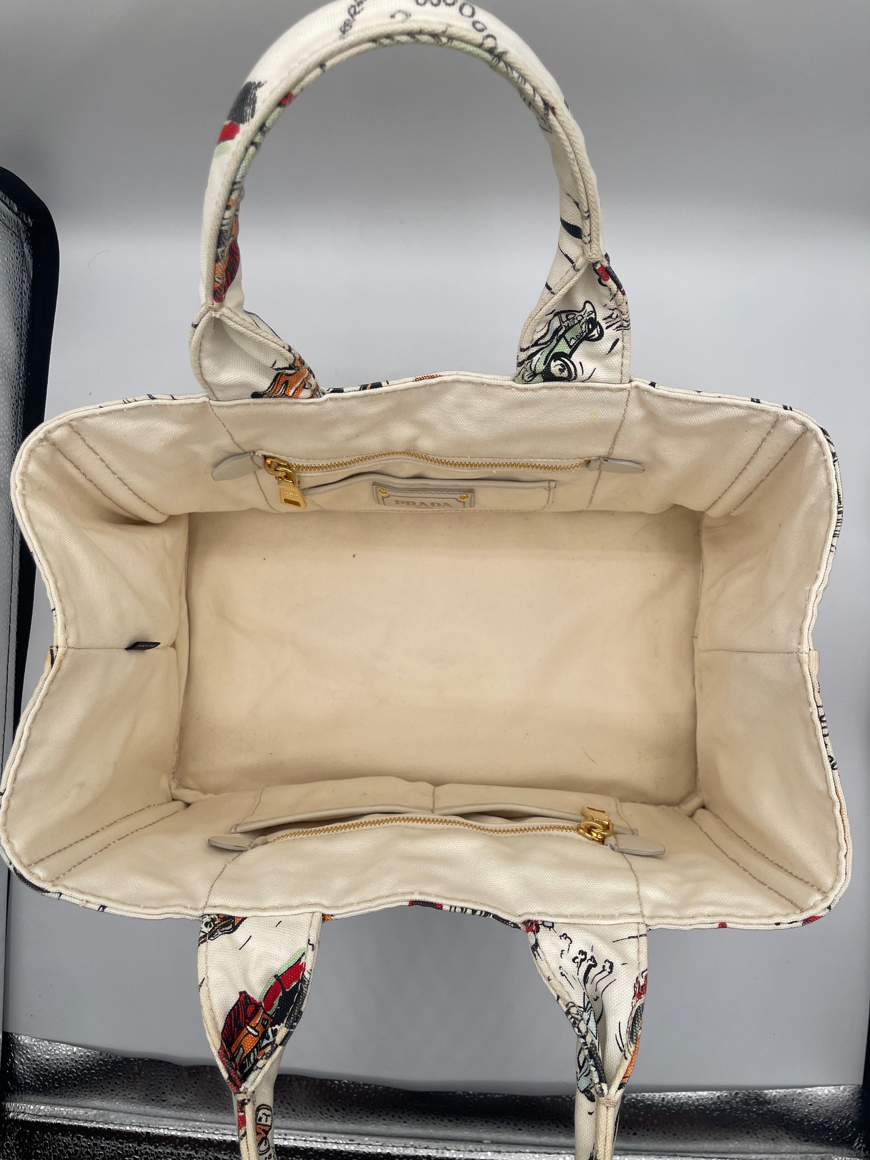 Prada 2012 Hot Rod Classic Car Canapa Canvas Bag