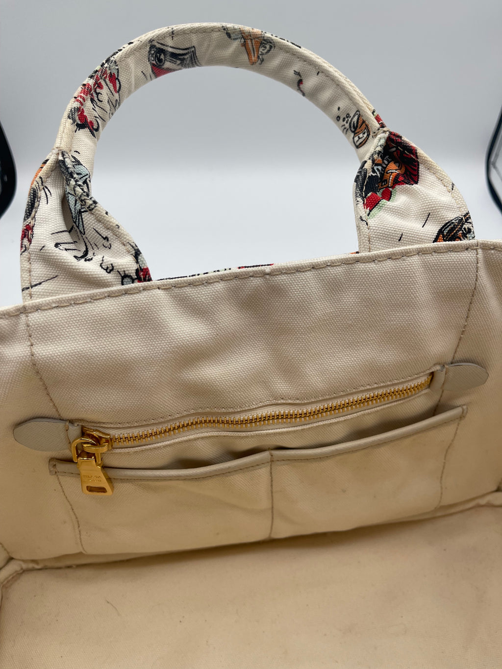 Prada 2012 Hot Rod Classic Car Canapa Canvas Bag