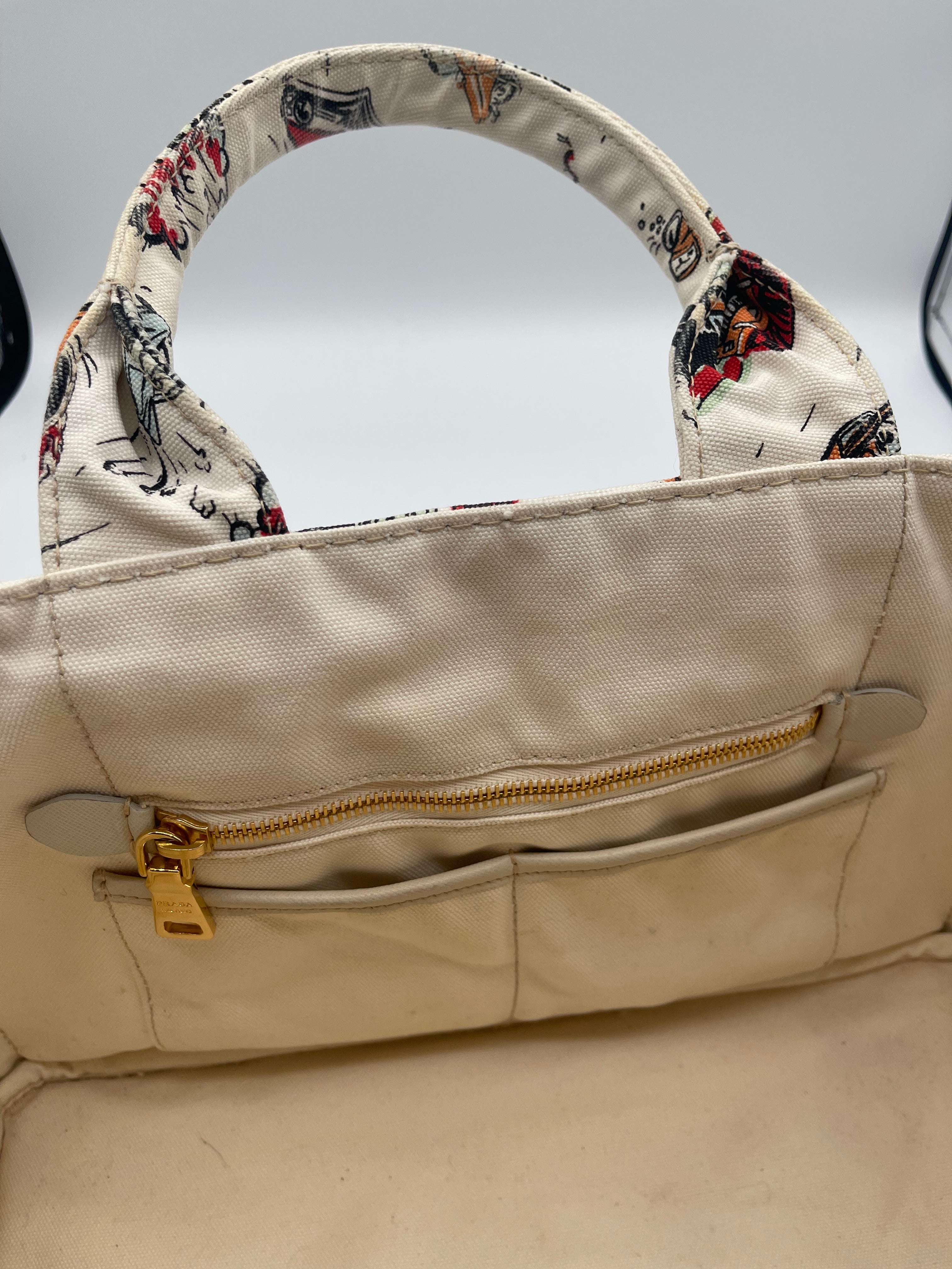 Prada 2012 Hot Rod Classic Car Canapa Canvas Bag