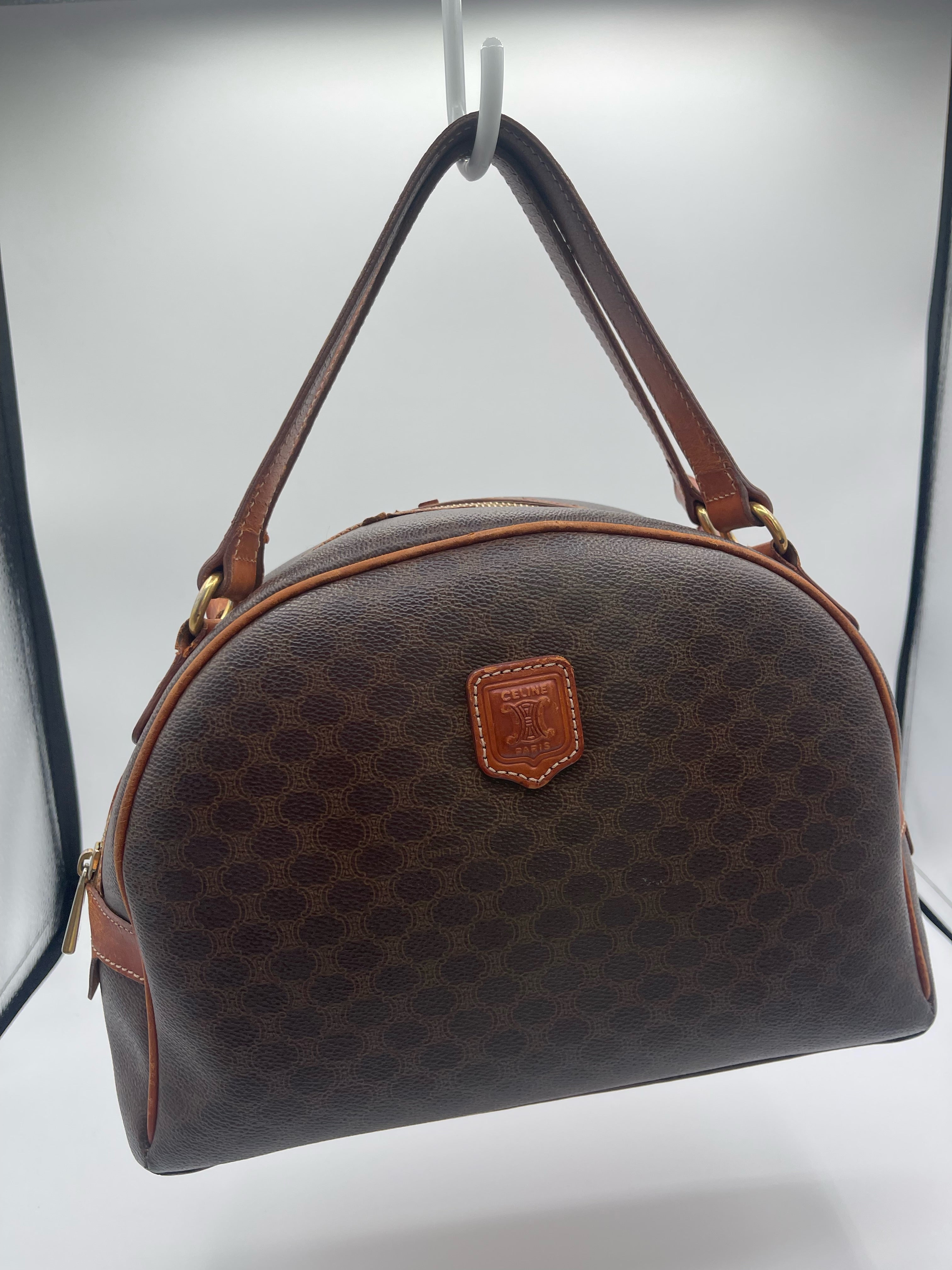 Celine Macadam Coated Canvas Top Handle Bag