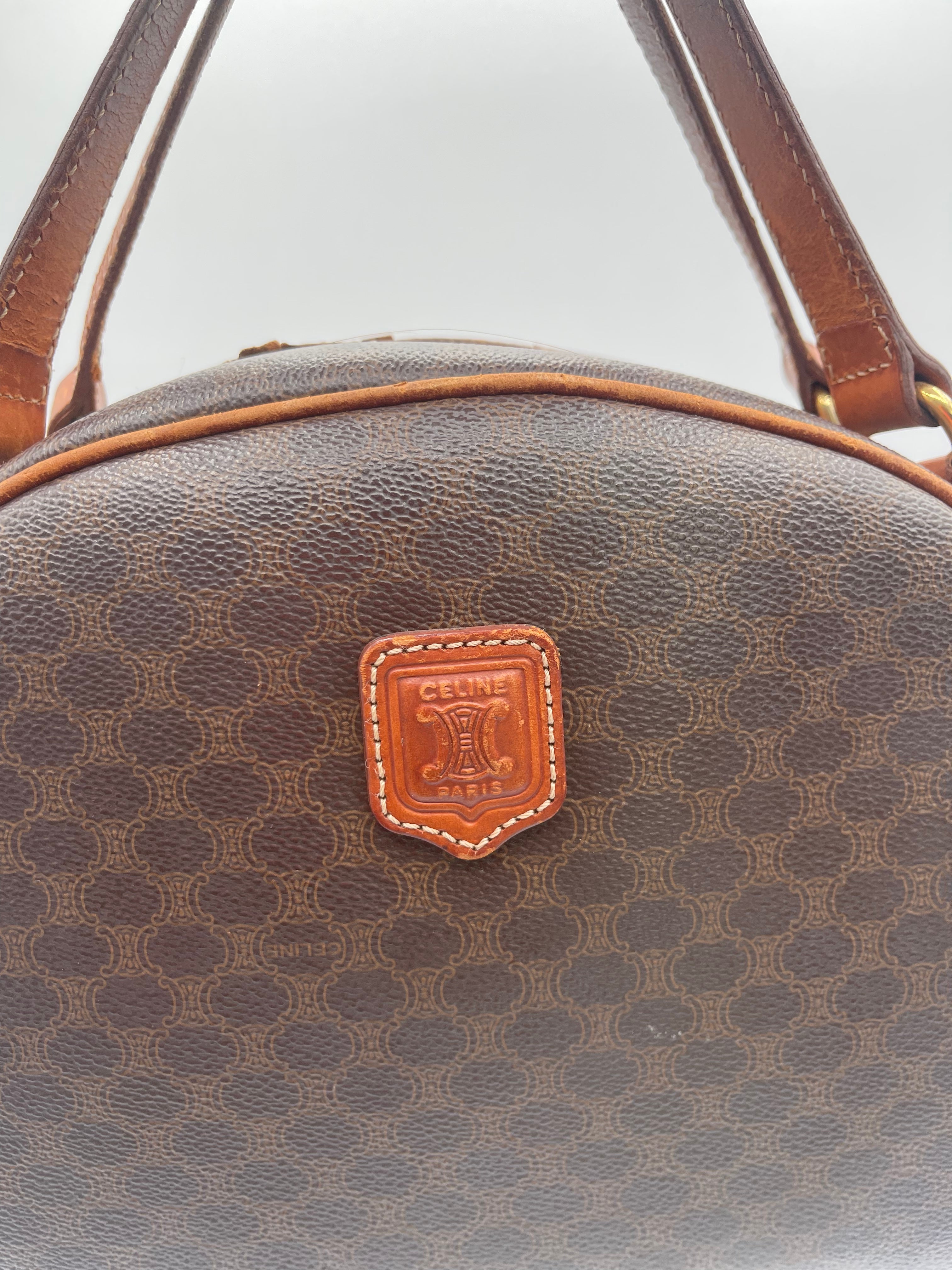 Celine Macadam Coated Canvas Top Handle Bag