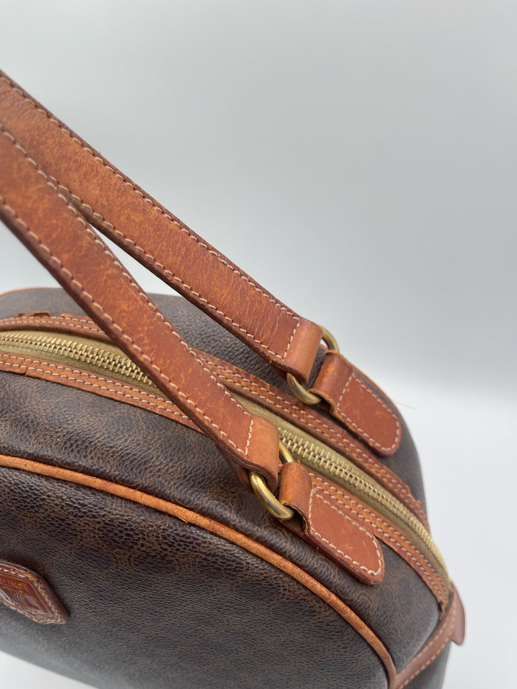 Celine Macadam Coated Canvas Top Handle Bag