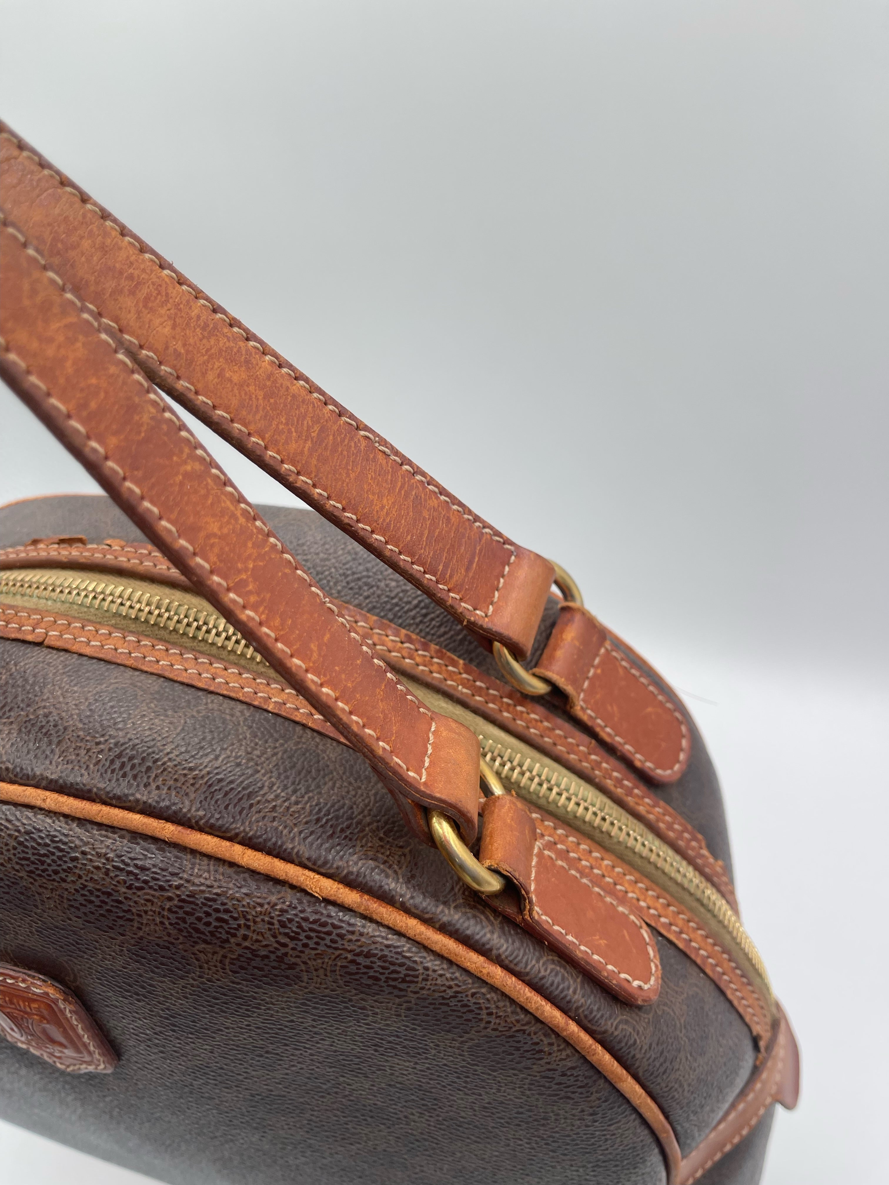 Celine Macadam Coated Canvas Top Handle Bag