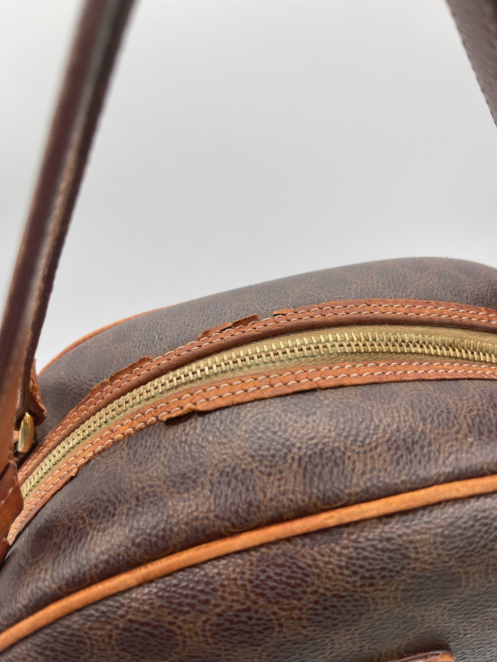 Celine Macadam Coated Canvas Top Handle Bag