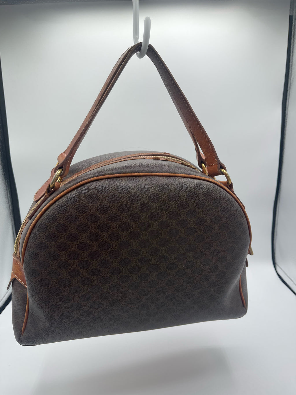 Celine Macadam Coated Canvas Top Handle Bag