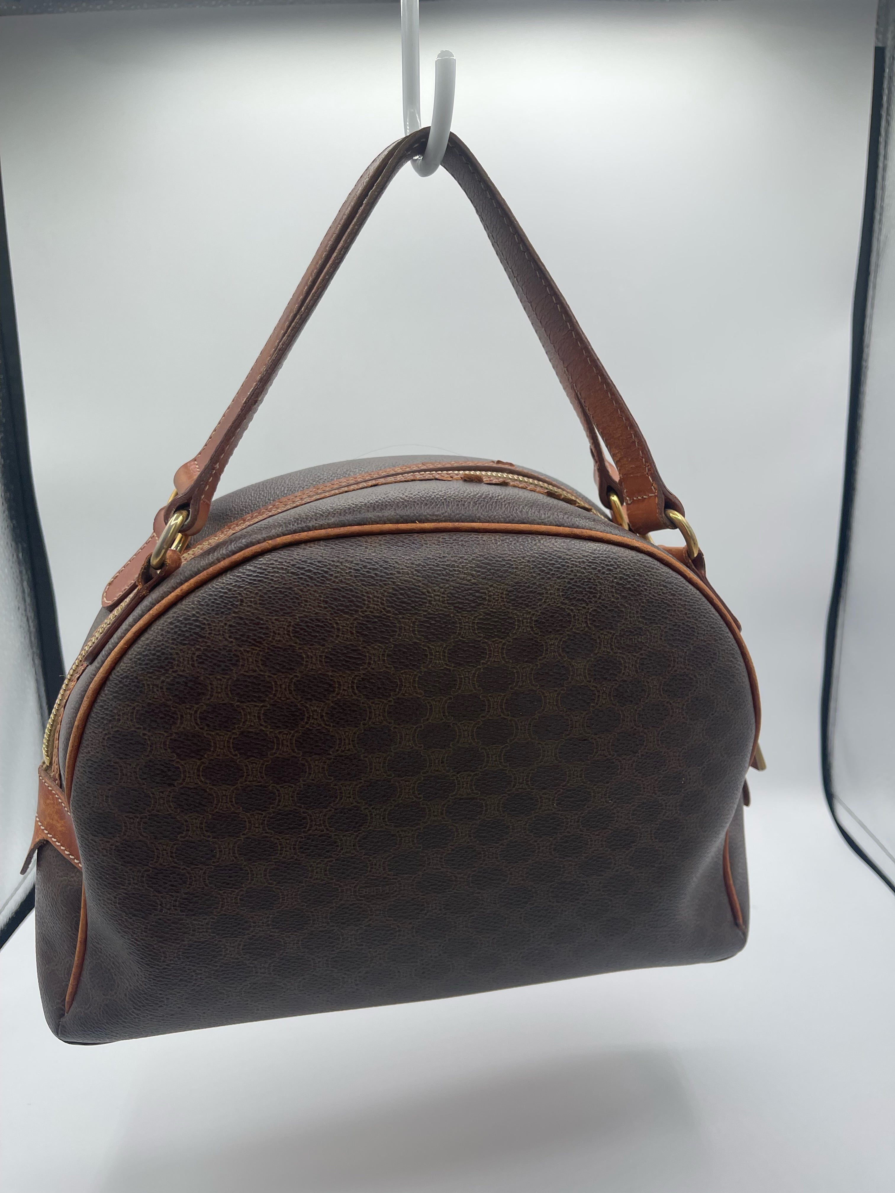 Celine Macadam Coated Canvas Top Handle Bag