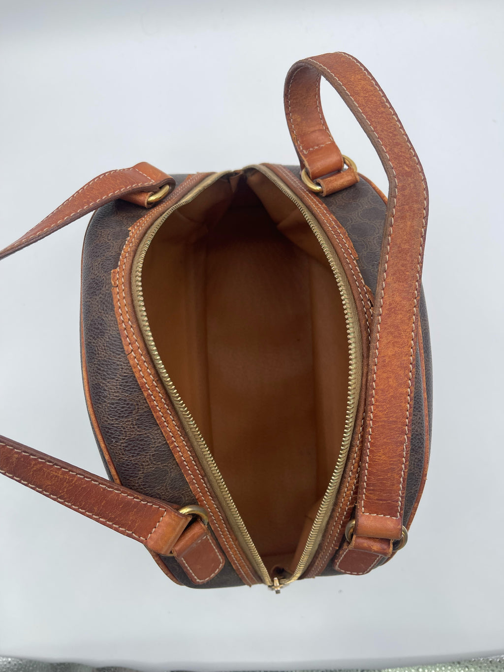 Celine Macadam Coated Canvas Top Handle Bag