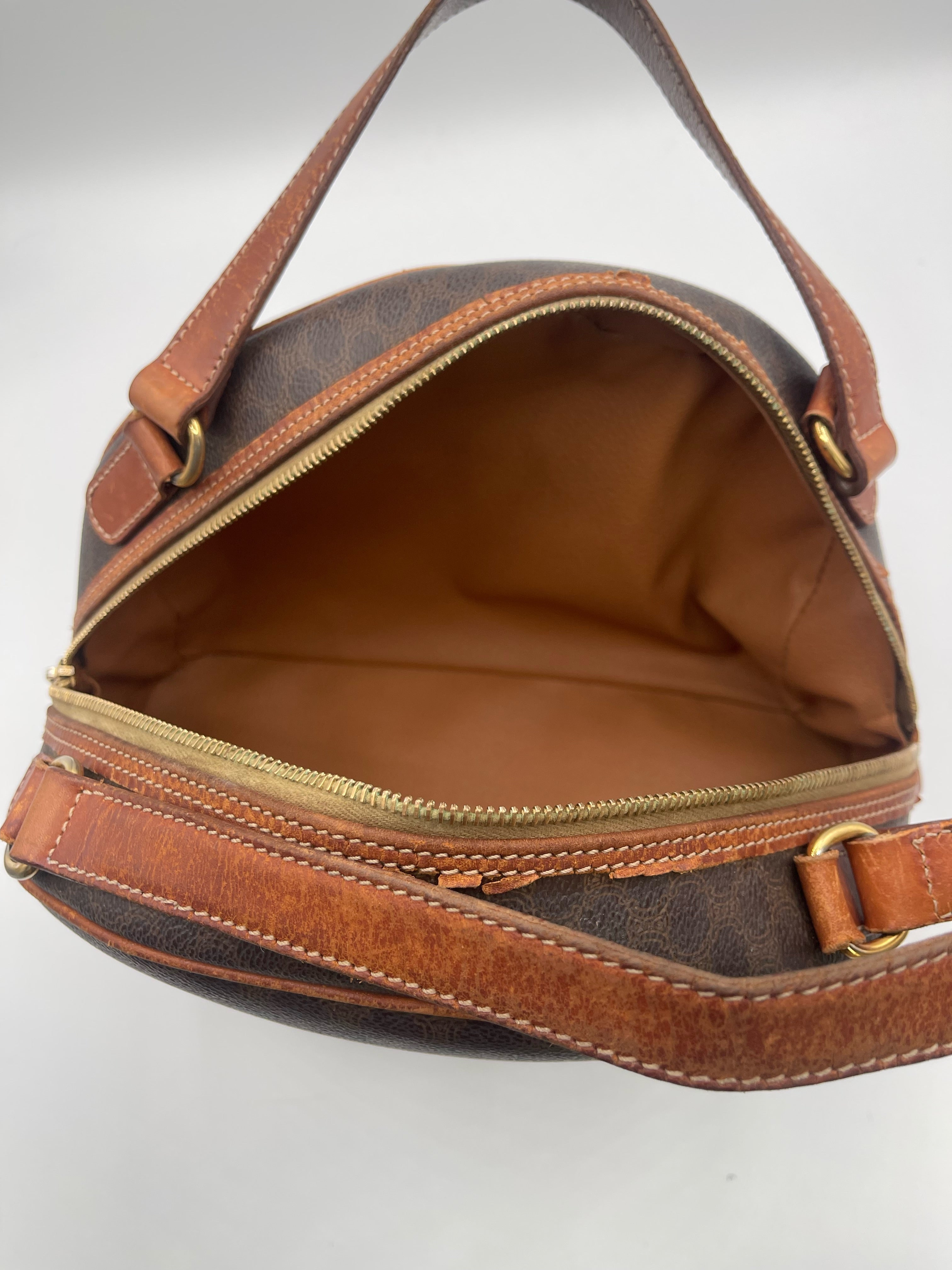 Celine Macadam Coated Canvas Top Handle Bag