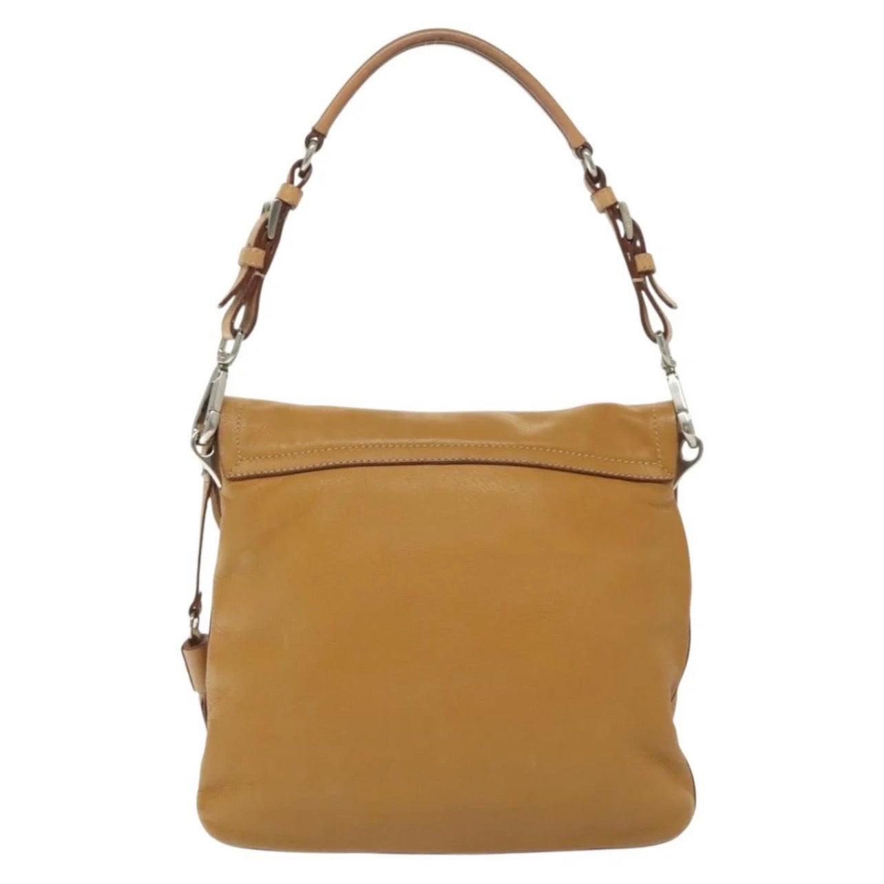 Prada Camel Leather Tassel Shoulder Bag – Minimalist Y2K Prada