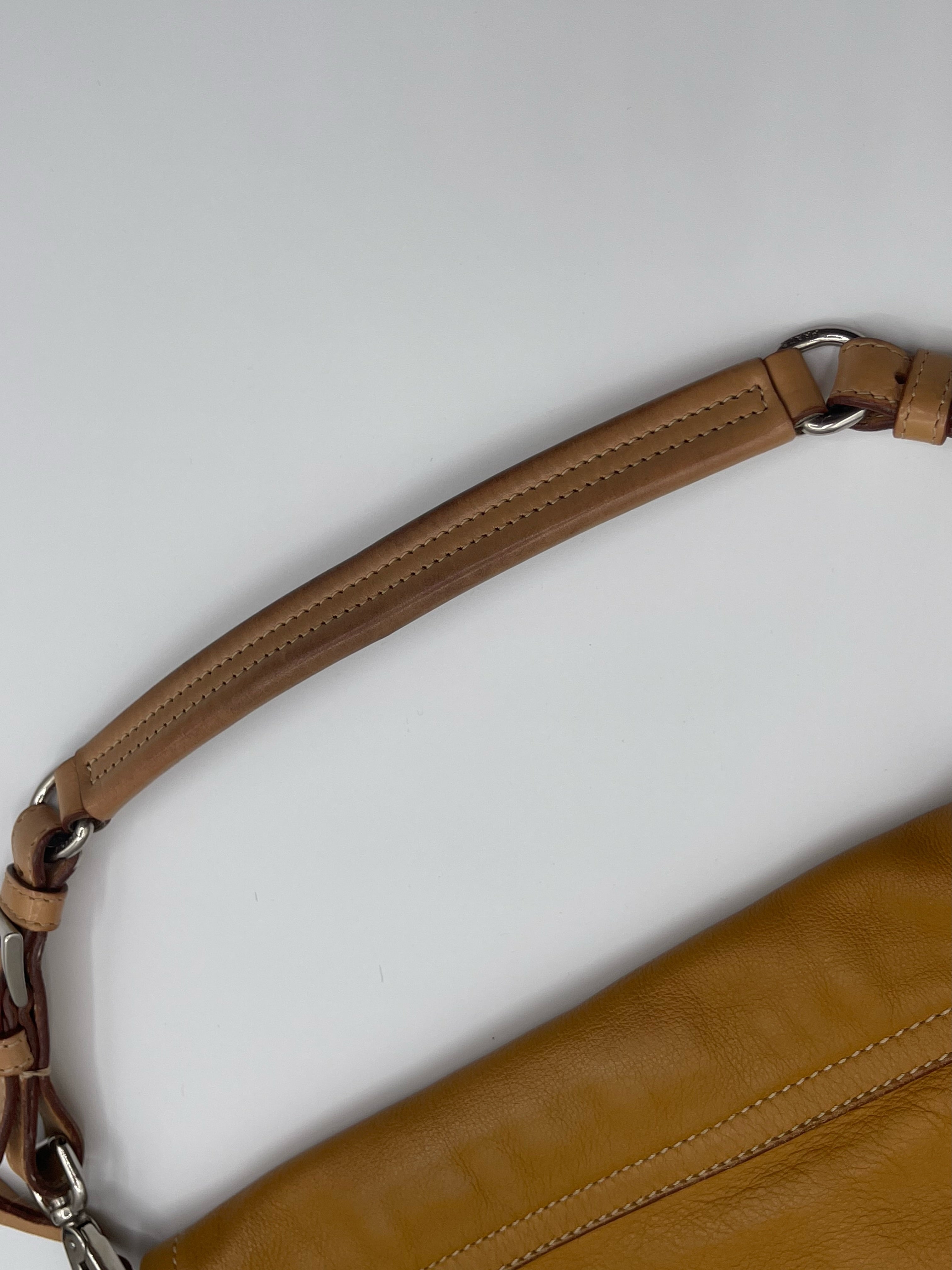 Prada Camel Leather Tassel Shoulder Bag – Minimalist Y2K Prada