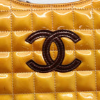 Chanel Y2K Chocolate Bar Patent Leather Shoulder Bag