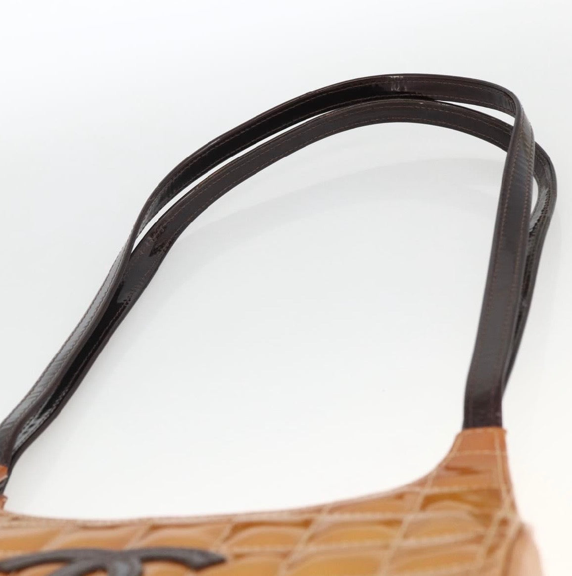 Chanel Y2K Chocolate Bar Patent Leather Shoulder Bag