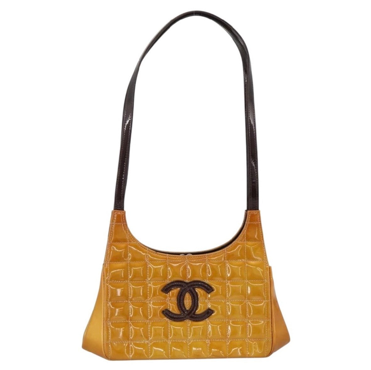 Chanel Y2K Chocolate Bar Patent Leather Shoulder Bag