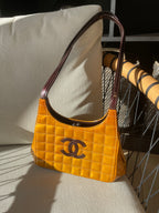 Chanel Y2K Chocolate Bar Patent Leather Shoulder Bag