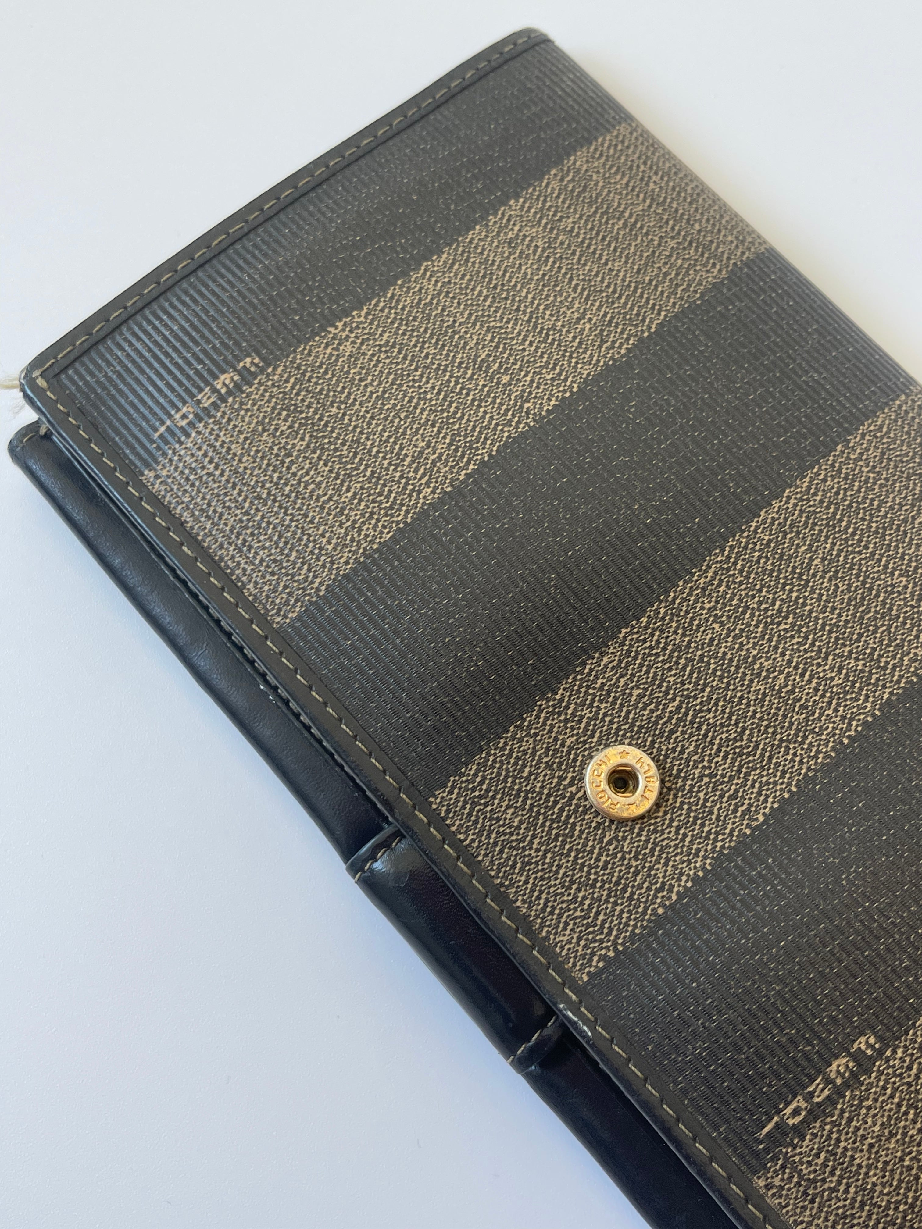 Fendi Pequin Stripe Long Wallet - 1988-1993
