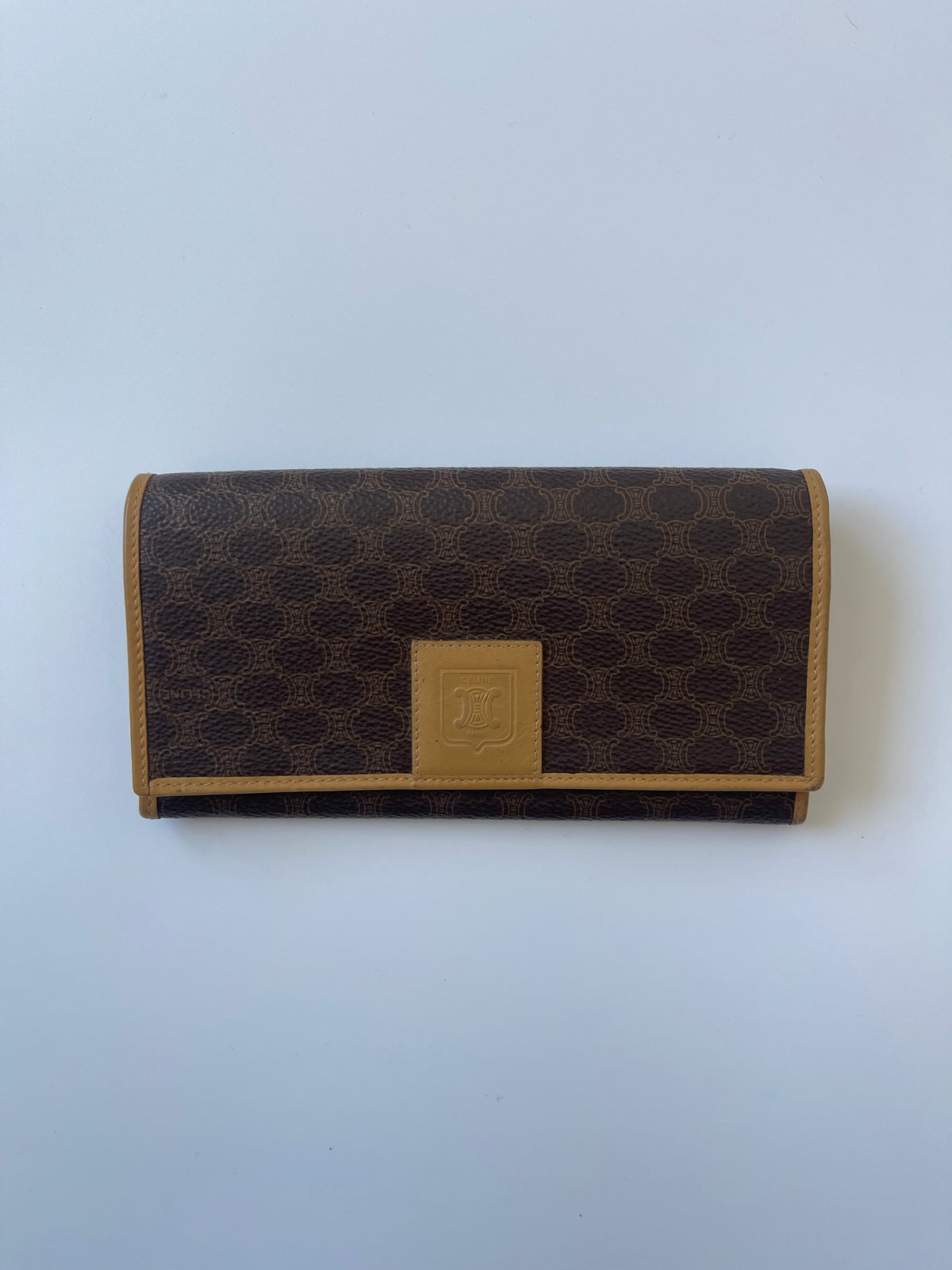 Celine Macadam Bi-Fold Clasp Long Wallet - 1985-1995 – Front Page