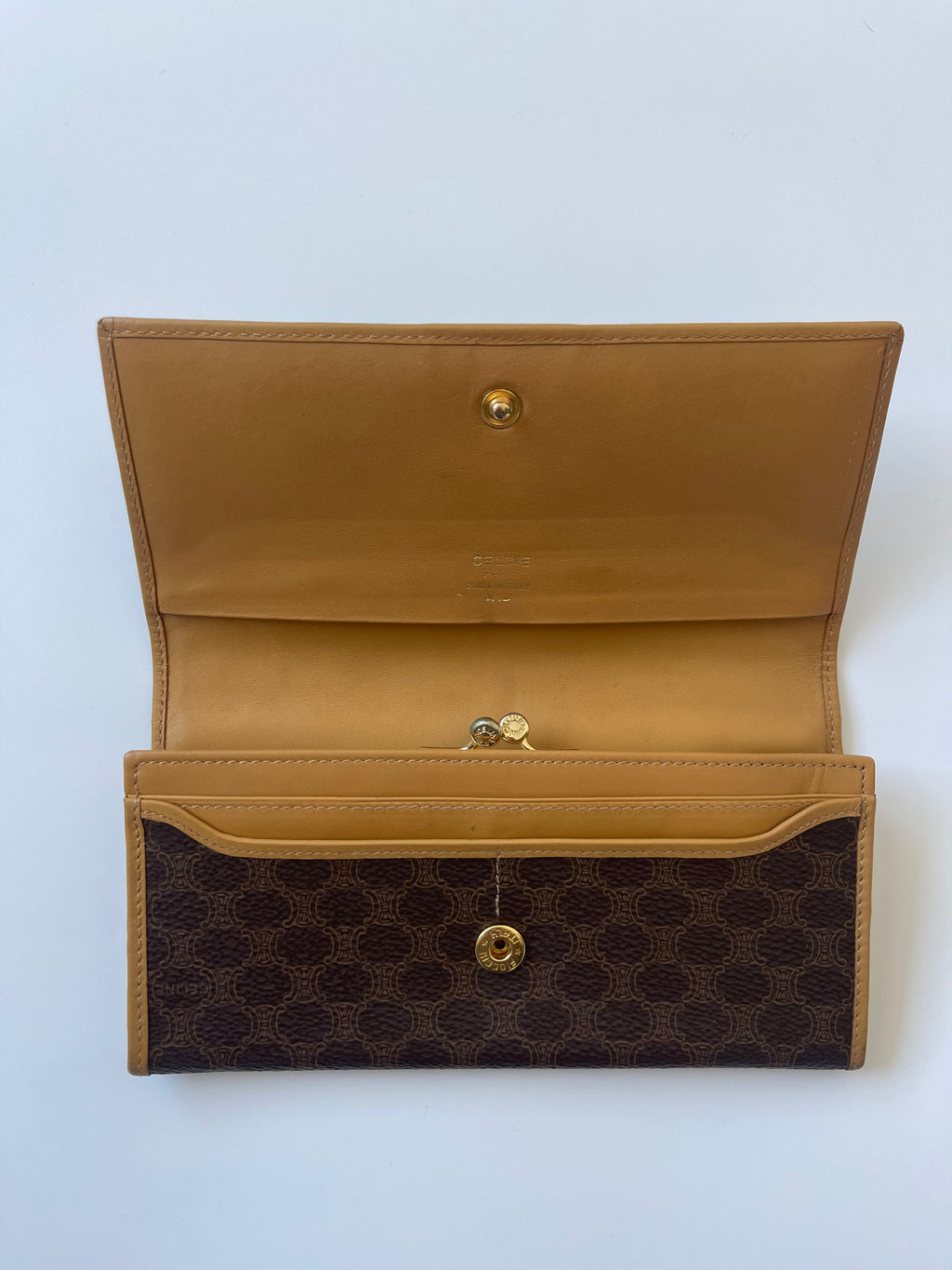 Celine Macadam Bi-Fold Clasp Long Wallet - 1985-1995